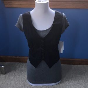 T-shirt with built in Black Vest!